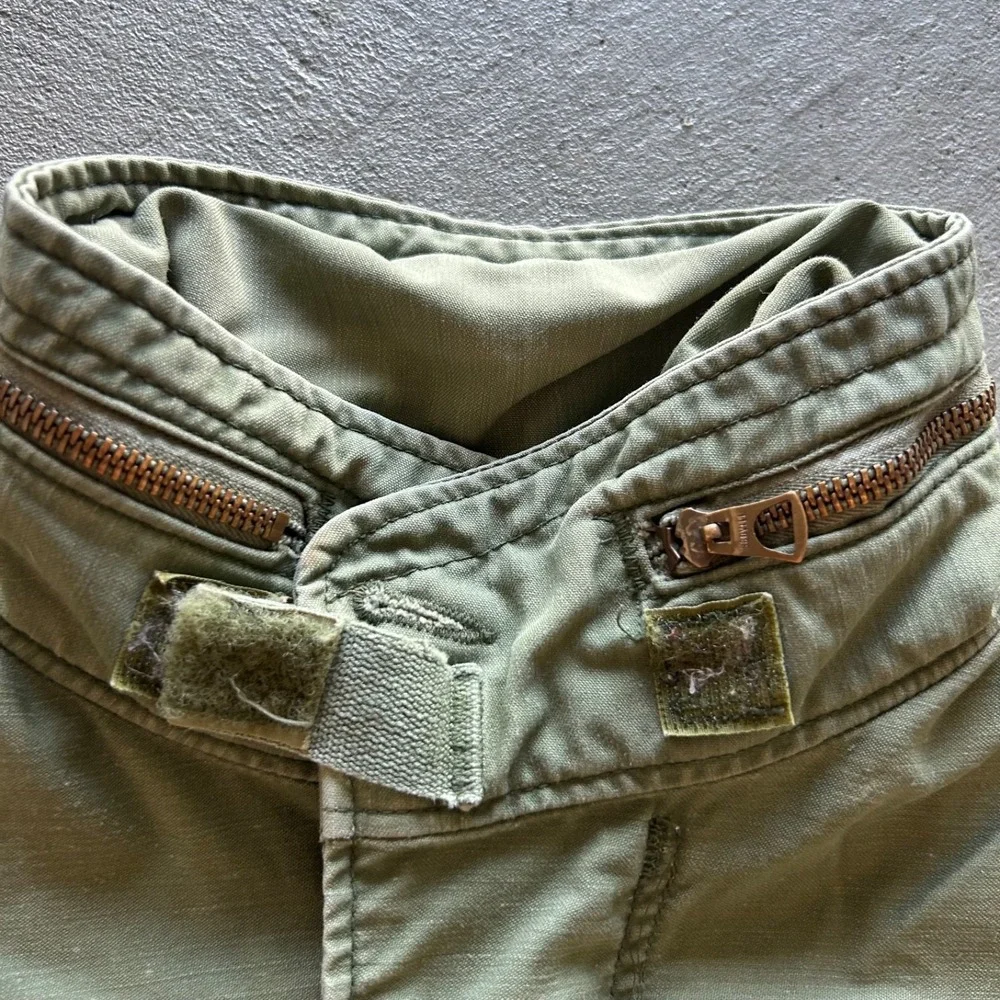 Vintage 60s US Military M65 Field Jacket Size Medium Green Army Vietnam War Drab
